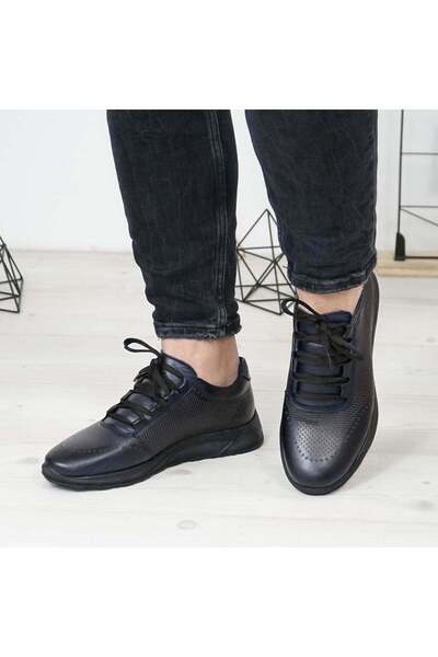 Demalis Pantofi sport bărbați piele naturală 447 Blue box