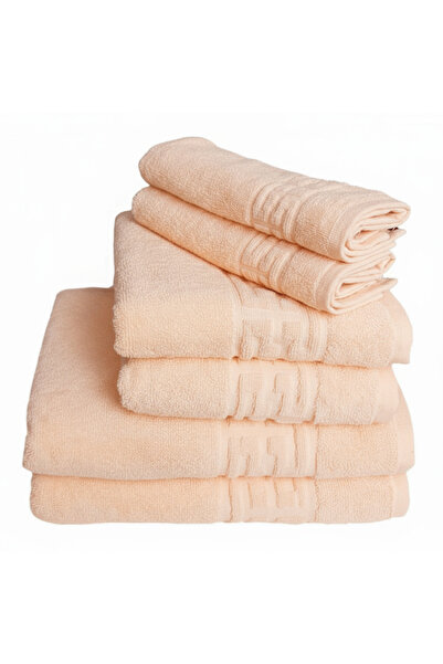 Royal Set of 6 Luxury GREEK Towels Quality I Orange100% Combed Cotton 650 g/sqm