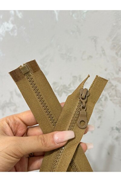 Gönülden Tasarım Fermoar cu dinți maro deschis 55X3 CM