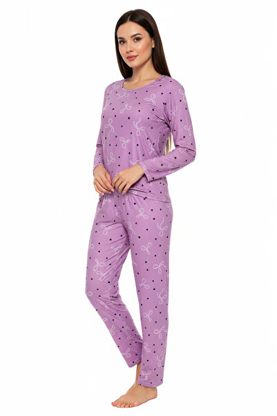 Bravie Σετ πιτζάμες με λαιμόκοψη 6007 λιλά