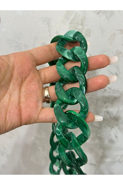 Gönülden Tasarım LANTĂ DE GEANTĂ CU LANTĂ ACCESORIUL GEANTĂ 40X3 CM VERDE