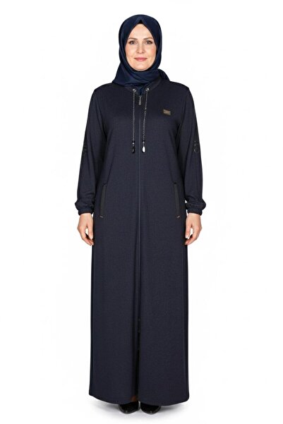 HESNA Women's Zeren Oversized Spring Overcoat in Navy Blue