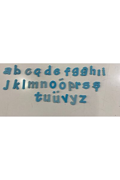 HIZIROĞLU AHŞAP حروف الأبجدية الصغيرة المصنوعة من اللباد باللون الأزرق