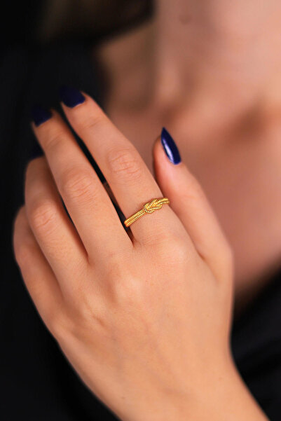 GÜLENLER ALTIN 22 Ayar Altın Mat Aşk Düğümü Yüzük