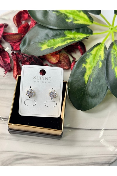 VLDORO XUPING Pırlanta Kesim Zirkon Tektaş Çiçek Küpe