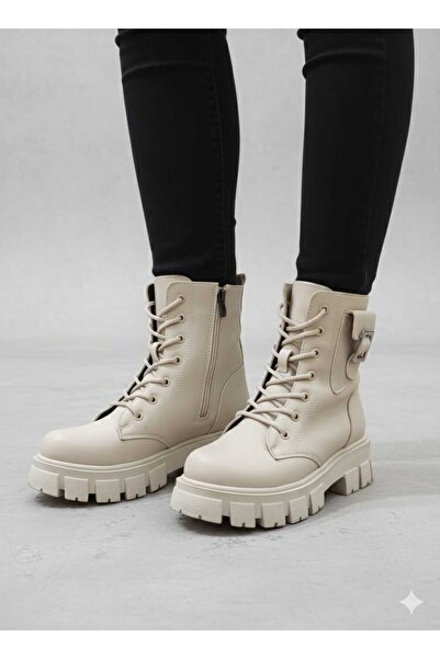 nambert Kadın Bej Cepli İçi Yünlü Günlük Postal Bot NBR0206