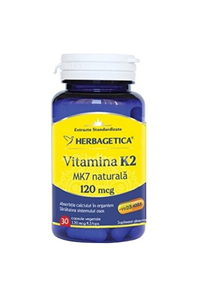herbagetica Supliment alimentar Vitamina K2 MK7 Naturala 120 mcg Herbagetica,...