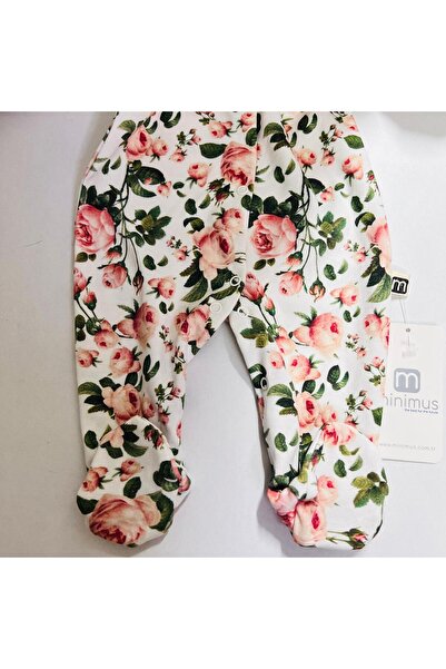 Minimus Baby Girl Suit Floral Printed Balloon Sleeve Bandana Jumpsuit 100% Cotton