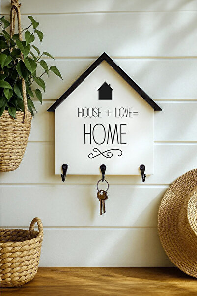 Muyika Design Dekoratif Ahşap Anahtarlık Askılık 25x24 cm – MDF 3 Katlı Duvar...