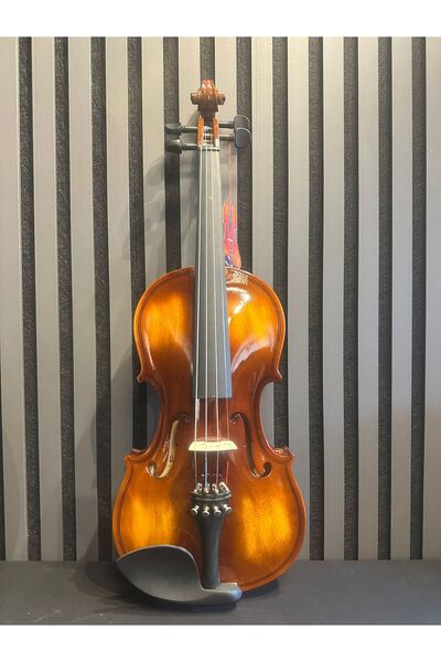 müzikhane 4/4 Parlak Antik Keman Kutu Yay Yastık ve Reçine 13 Yaş Üzeri