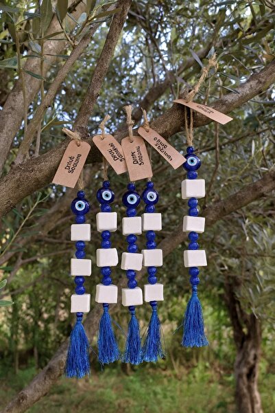 PEKPLUS Beyaz Sabun Kokulu 5'Li Nazar Boncuklu Dilek Sabunu