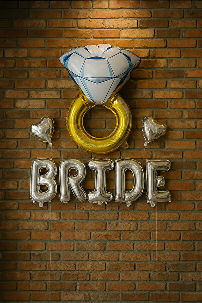 Bride Balon Seti – Yüzük ve Kalp Balonlu Parti Süsleri – Bekarlığa Veda ve After Party Dekoru
