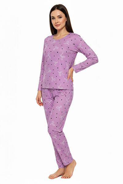 Bravie Σετ πιτζάμες με λαιμόκοψη 6007 λιλά