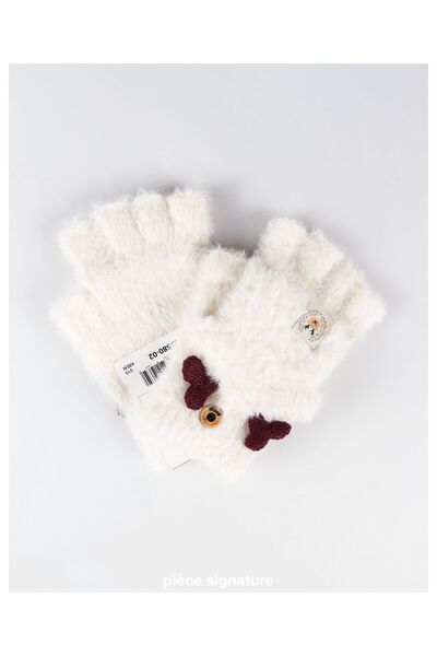 PIECE SIGNATURE 95% Viscose 5% Spandex, Girls' Soft Covered Cut Gloves (Ages 4-8)