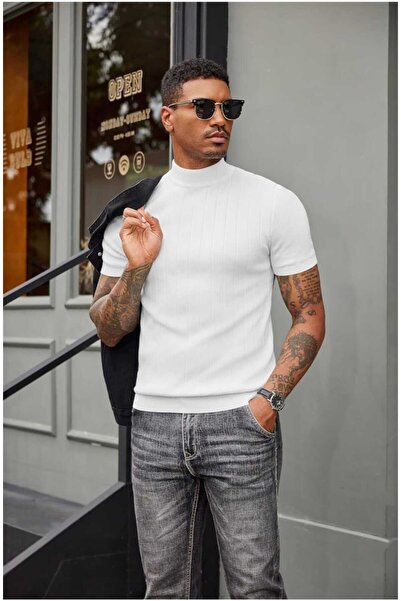 youknitwear you Μπλουζάκι από 100% βαμβάκι με μισό ζιβάγκο