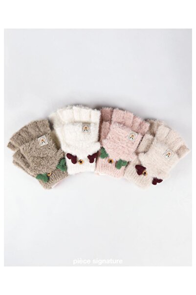 PIECE SIGNATURE 95% Viscose 5% Spandex, Girls' Soft Covered Cut Gloves (Ages 4-8)