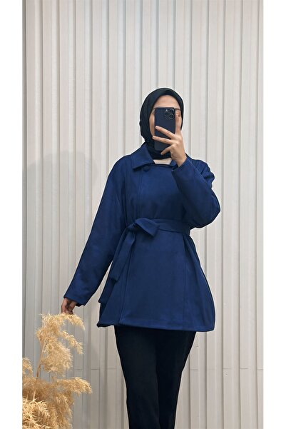 MERVE TESETTÜR Jachetă din piele intoarsa cu curea