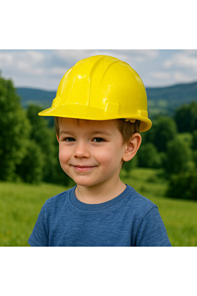ÖZDEMİR OYUNCAK Çocuklar İçin İnşaatçı Baret – Oyuncak Sarı Kask, görsel foto...