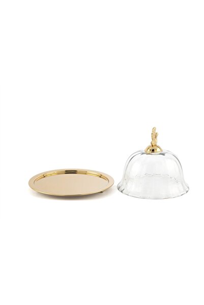 Mikasa Moor Gold Glass Lid Round Jar Presentation Holder 20X16Cm