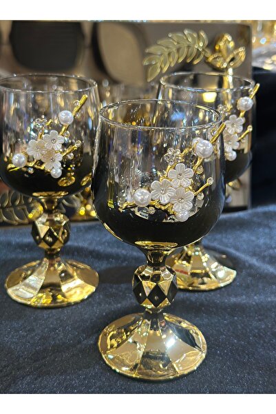 pırıltı home 6 ADET BRONŞLU TİTANYUM KAPLAMA KAHVE YANI KADEH 150ml