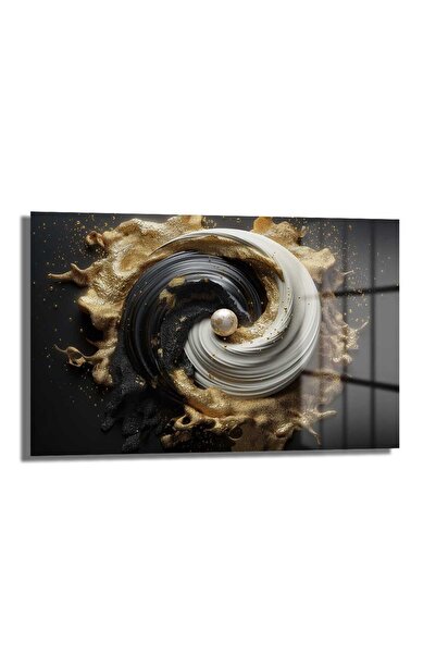 Pearl Yin Yang Glass Painting