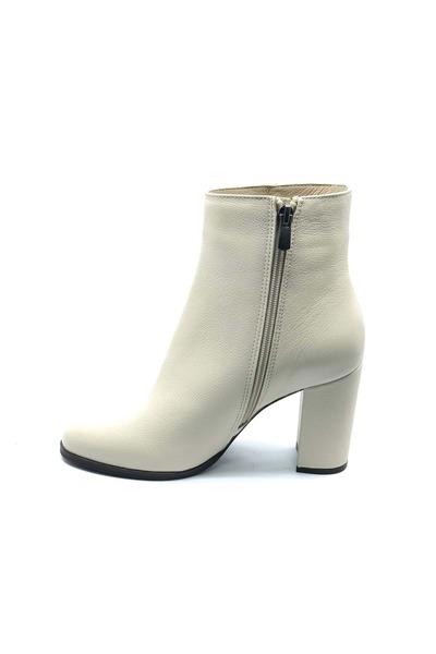 Venüs Desi Genuine Leather Orthopedic Heeled Women's Boots Beige