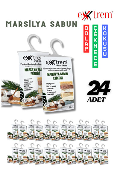 EXXTREM Marsilya Sabunu Dolap ve Çekmece Kokusu 24'lü Set - Güve ve Neme Karş...