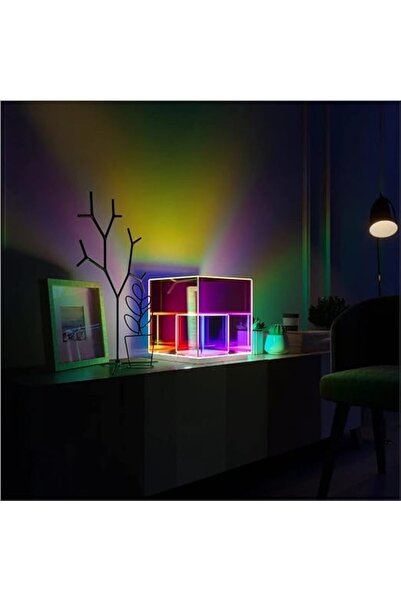 ZCGX Colorful Acrylic 3D LED Crystal Cube Table Lamp (30cm/11.8in)