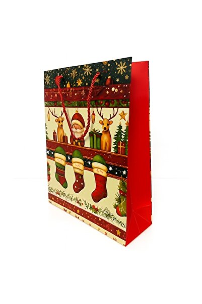 OEM Christmas Gift Bag, Premium Festive Design with Santa, Cardboard, 40 x 31...