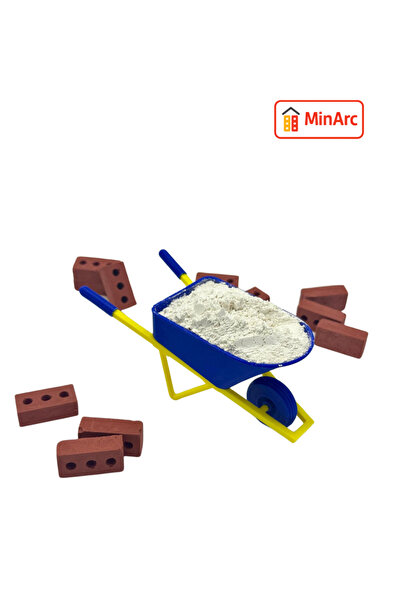 MinArc Minyatür El Arabası - İnşaat Seti - Maket - Figür- Kendin Yap Hobi Set...