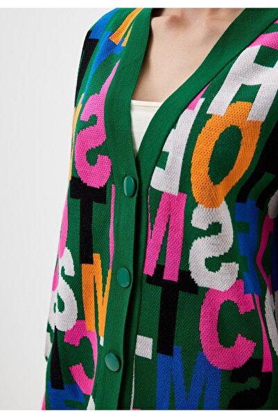 EKİNORA Triko Oversiz Etnik Desen Hırka