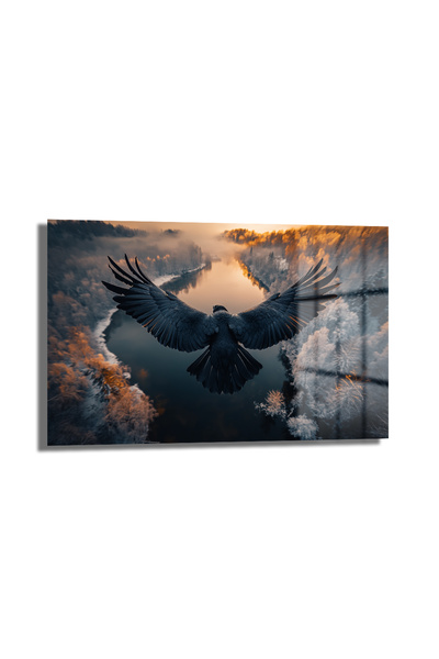 Eagle Landscape Glass Painting