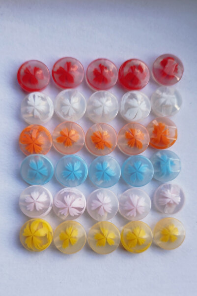 Kent Pazarı Κουμπί για βρεφικό γιλέκο 6 χρώματα 30 τεμάχια Διάμετρος: 14 χιλ.