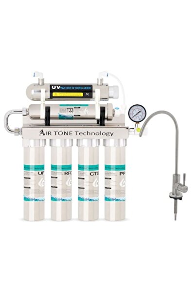 Air Tone Technology Filtru de apă, oțel inoxidabil, 6 etape cu lampă UV-6W, 0,01 μm