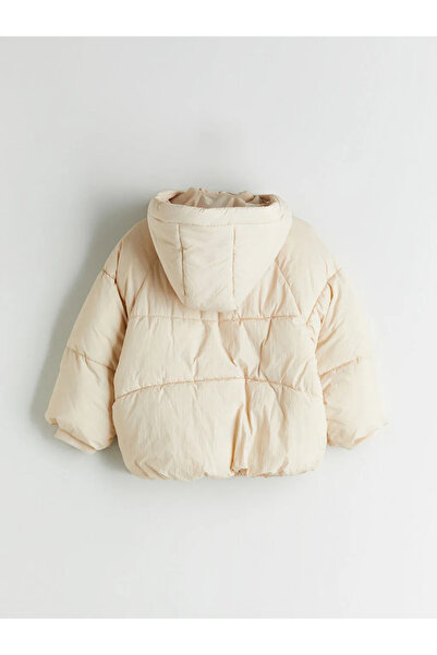 LC Waikiki Lcw Kids Beige Hooded Girl's Puffer Jacket