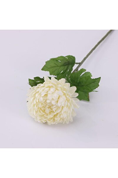 Nettenevime Yapay Çiçek Krizantem Beyaz 90cm Tek Dal Kumaş Çiçek Uzun Dal