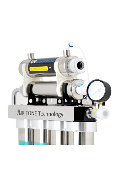 Air Tone Technology Stainless Steel Water Filter, 6-stage + UV 6W, 0.01 μm, 3-way chrome faucet, LC