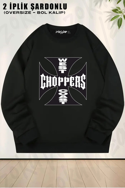 ZOKAWEAR Φούτερ Unisex Loose Fit West Coast Choppers με τύπωμα Design oversiz...