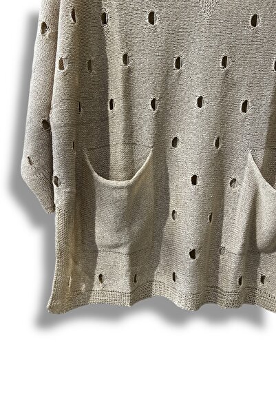 SUMEF Γυναικεία πλεκτή μπλούζα Mercerized oversized – Τυπικό μέγεθος (ταιριάζει στους μεγέθους 38-48) – Κομψό και άνετο καλοκαιρινό πουλόβερ