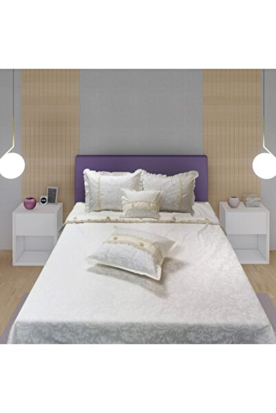 Casa Bucuriei Victoria 6pc bedding, ivory/beige, ranforce cotton (180x220 duvet, 260x240 sheet, 2x50x70, 2x40x45)