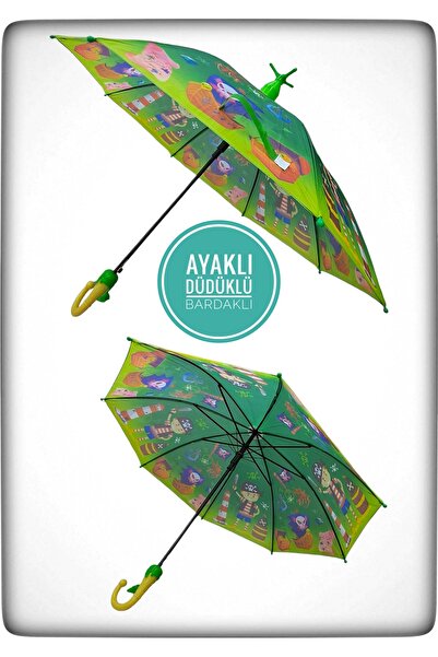 Rainwalker Ayaklı Bardaklı Ve Düdüklü Eğlenceli Dondurma Külahlı Otomatik Mekanizmalı Çoçuk Şemsiyesi