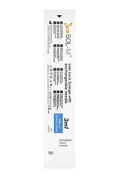 SOL-M 100 3 ml medical syringes with needles