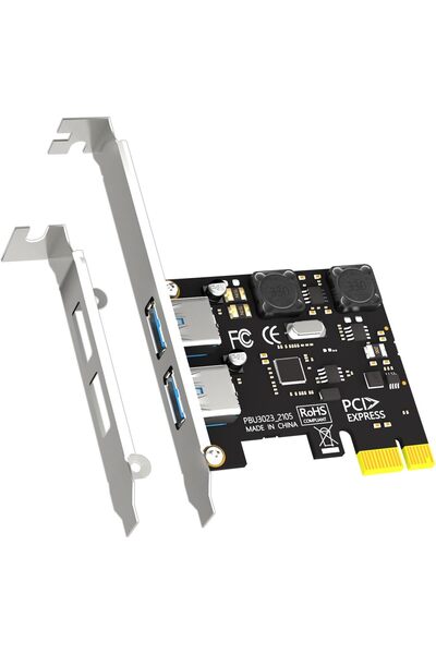 007 GLOTRENDS U3023 USB 3.0 PCIe 2-Port Type-A Expansion Card (5Gbps) — Windows/Linux (No Mac)
