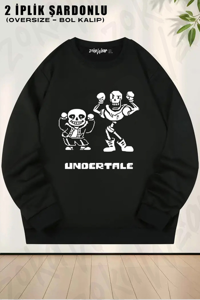 ZOKAWEAR Unisex Loose Fit Sans Papyrus Undertale cu imprimeu Design supradime...