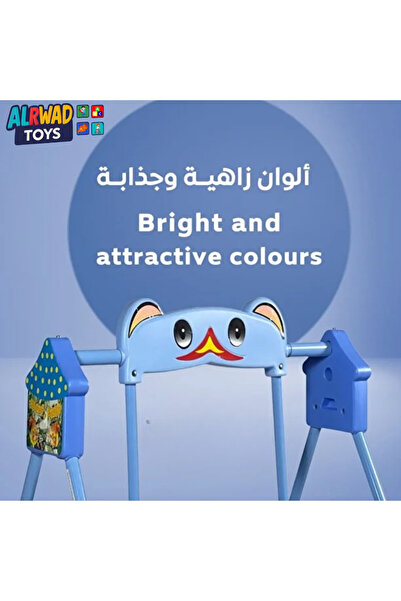 ALRWAD Foldable Baby Swing with Music, Colorful Swing for Toddlers with Safety Belt and Play Table