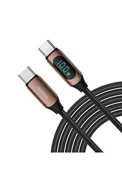 Toocki كابل شحن سريع 100 وات من USB-C إلى USB-C مع شاشة LED، 480 ميجابت في ال...