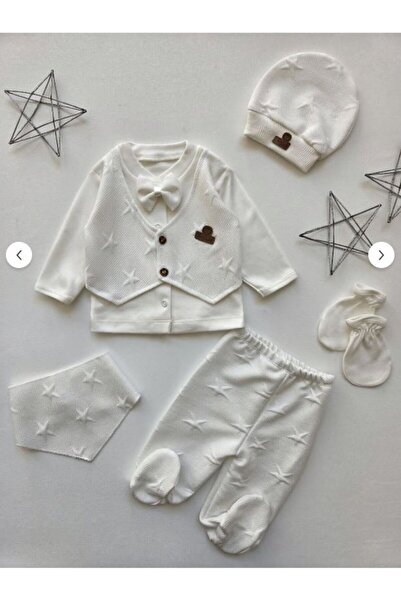 Ozz Baby Organic Luxury Tuxedo Zibin Set 0-3 Months Newborn Baby Boy Hospital Release 5-Piece Boxed Premium Product