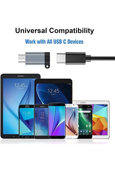 007 SHUBEIEUMI Micro USB to USB C Adapter, USB C Female to Micro USB, 480Mbps (Grey)