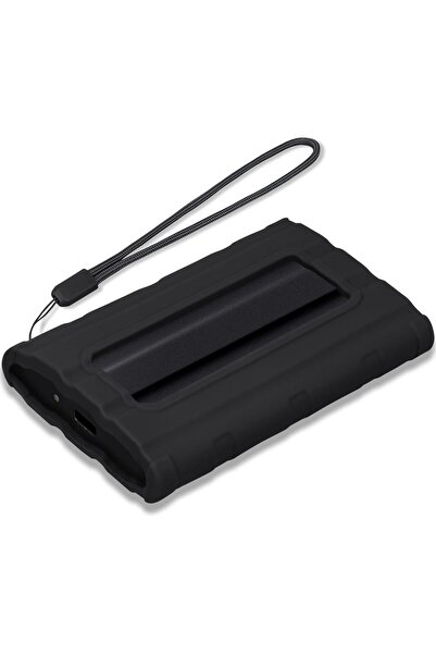 Lacdo Silicone Carrying Case for Samsung T7 Shield Portable SSD (1/2/4TB) with Lanyard, Black