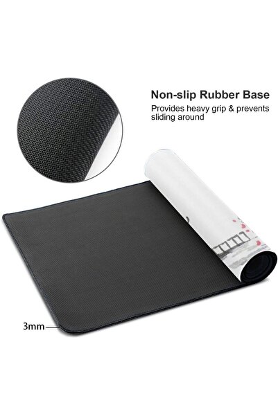 Generic Gaming mouse pad — Japanese cherry blossom print, XL desk mat 31.5×11.8 in, stitched edges, non-s